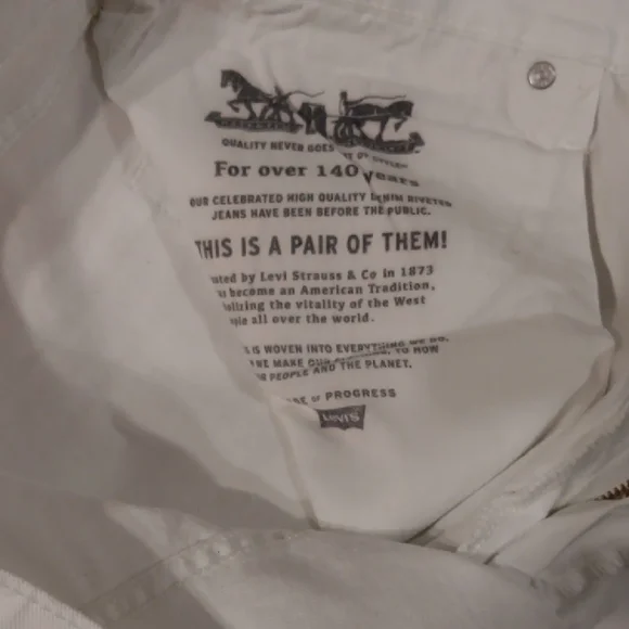 Levi's White Straight-Leg Jeans Classic Denim - Picture 4 of 4